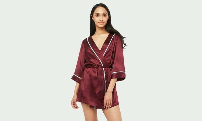 MYK 100% Mulberry Silk Luxury Kimono Robe, Dressing Gown for Women