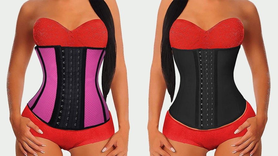 YIANNA Women's Underbust Latex Sport Girdle Waist Trainer Corsets Hourglass Body Shaper